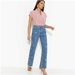 Блуза с драпировкой на запах, На пике изящества (розовая)