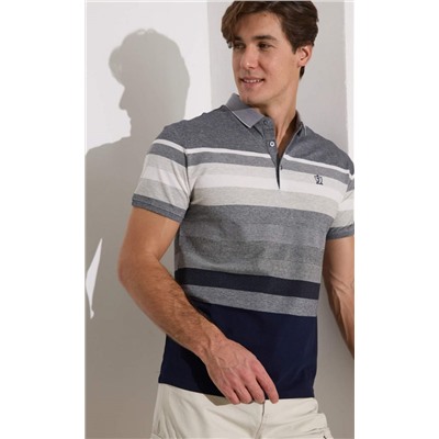 Футболка-поло F211-07-564b grey melange