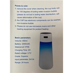 Светящаяся бутылка для воды luminous water cup touch dimming color, 450мл