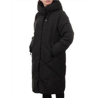 8825 BLACK Пальто зимнее женское (200 гр. холлофайбер)