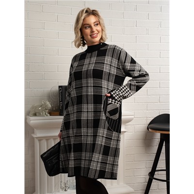 Платье Добринка (черно-белое) П15106-18М