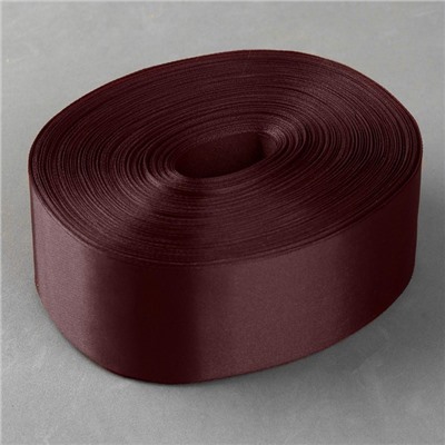 Лента атласная, 50 мм × 100 ± 5 м, цвет бордовый
