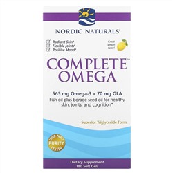 Nordic Naturals, Complete Omega, лимонный вкус, 1000 мг, 180 гелевых капсул