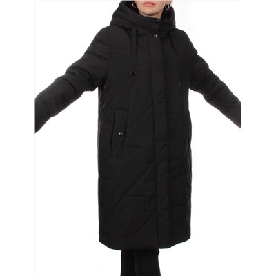 1132 BLACK Пальто зимнее облегченное женское (холлофайбер 150 гр.)