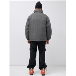 Куртка двухсторонняя мужская молодежная зимняя серого цвета 25308Sr