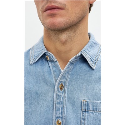 Рубашка джинс P311-1241 middle blue
