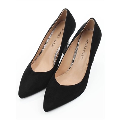 06-HJ-P339 BLACK Туфли женские (натуральная замша)