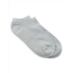 Короткие носки р.35-40 "Перфорация Ромбики" Серые
