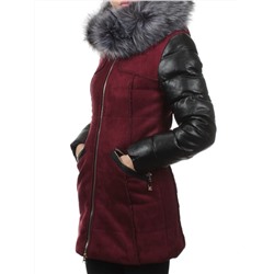 5157 BURGUNDY Дубленка с мехом