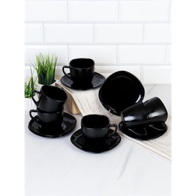 Чайный набор 12 предметов квадратный черный BFB220C-12 (BLACK) /уп 8/