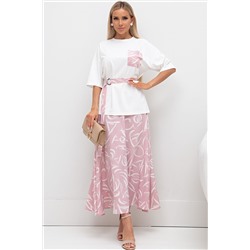 Бело-розовый костюм с длинной юбкой Дарьяна №2