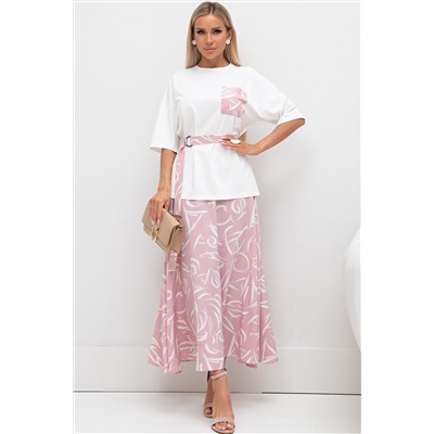 Бело-розовый костюм с длинной юбкой Дарьяна №2