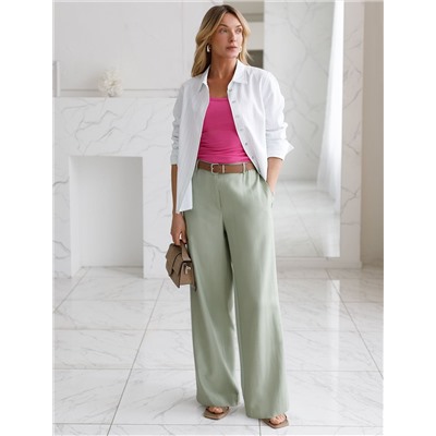 Топ из трикотажа в широкий рубчик