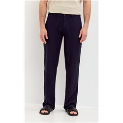 Брюки льняные мужские F111-0851 тёмно-синие