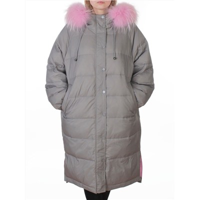 3072 GRAY Пальто зимнее пуховое женское (пух)