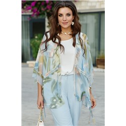 Блуза Vittoria Queen 27853/1-1 голубой_молочный_принт