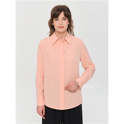 Блузка персикового цвета с длинным рукавом