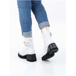 01- GZ6115-G71-N101 WHITE Ботинки демисезонные женские (натуральная кожа)