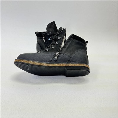 Ботинки мужские чёрные броневые с замком войлочная подошва