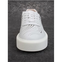 03-PDD166-2 WHITE Полуботинки женские (натуральная кожа)