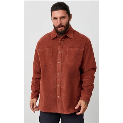 Рубашка вельвет F221-0470 terracotta