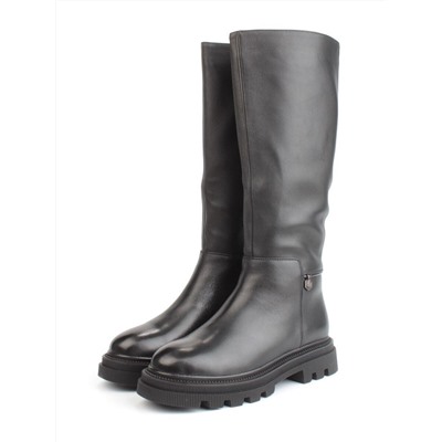 02-FK888-1M BLACK Сапоги зимние женские (натуральная кожа, байка, натуральный мех)