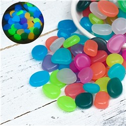 Декоративные камни для аквариума, 20 мм, 1 кг, светящиеся, МИКС