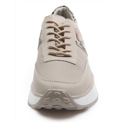 03-C129-2 BEIGE Кроссовки женские (натуральная кожа)