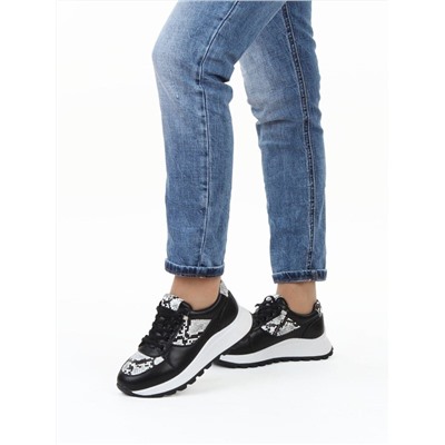 03-A847-10 BLACK Кроссовки женские (натуральная кожа)