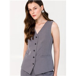 Жилет тёмно-серый в полоску