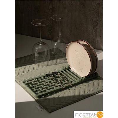 DOME ХОБРО зел. Коврик с подставкой для посуды 38х50 см, 1 пр.