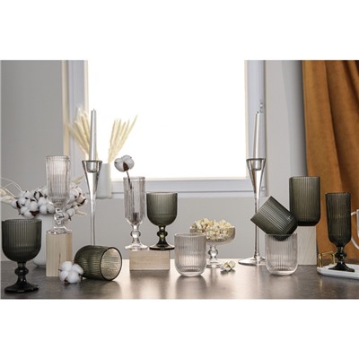 Стакан Magistro «Грани», 400 мл, 8×13 см, стекло, графитовый