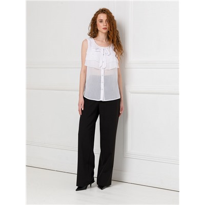 Блузка белая с воланами и съёмным бантом