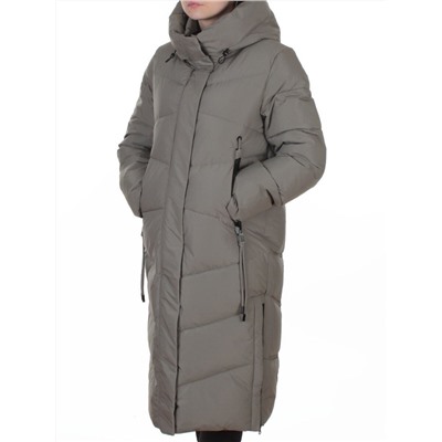 A73 GRAY/GREEN Пальто зимнее женское (200 гр. холлофайбер)