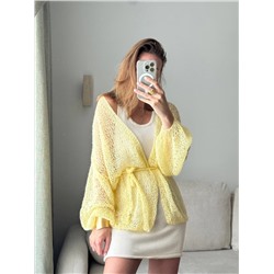 Кардиган вязаный паутинка, Желтый