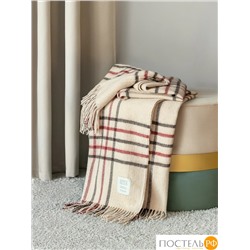 Estia ТРЕВИ Плед беж-кор 150х200/10х2 см, 1 пр, 100% шерсть , 350 гр/м2