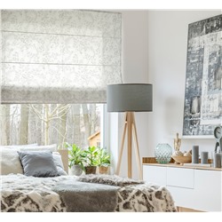 Римская штора макси "Sia Visilio oasis con plomo", белый blanco (цветы) 10 (df-200417-gr)