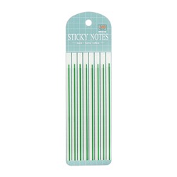 Блок-закладка с липким краем, зелёный, 8 блоков по 20 штук, 140×6 мм, пластиковые