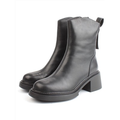 04-M3-L806 BLACK Ботинки зимние женские (натуральная кожа, натуральный мех)