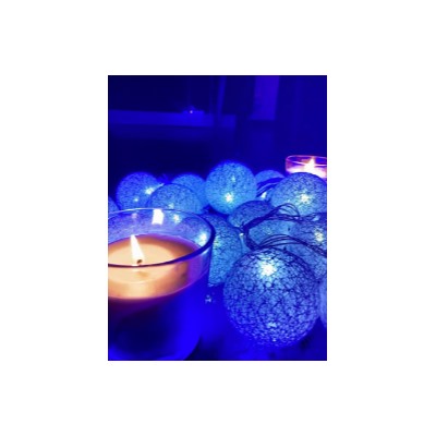 Хлопковые фонарики "ГОЛУБЫЕ", 20 LED, 3 м.