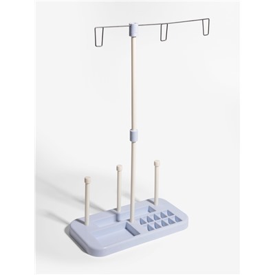 Органайзер-стойка для ниток, на подставке, 20.7×10.8×36.5 см, голубой, белый