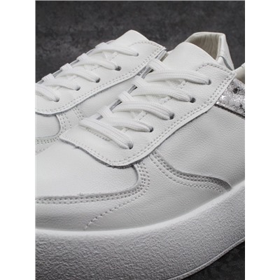 03-C140-9 WHITE Полуботинки спортивные женские (натуральная кожа)