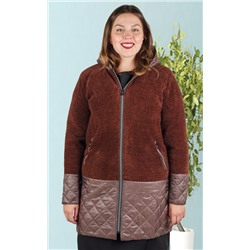 Пальто женское комбинированное 252108, размер 50-60