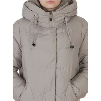 8806 GRAY/BEIGE Пальто зимнее женское (150 гр. холлофайбер)