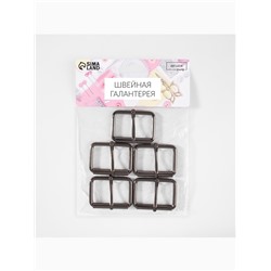 Пряжка проволочная, 4.6×3.4 см, 38 мм, 5 шт., цвет чёрный никель