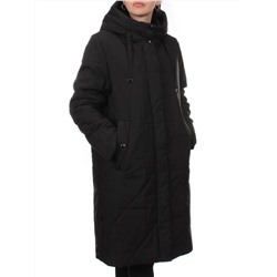 1132 BLACK Пальто зимнее облегченное женское (холлофайбер 150 гр.)