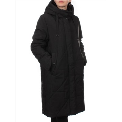 1132 BLACK Пальто зимнее облегченное женское (холлофайбер 150 гр.)