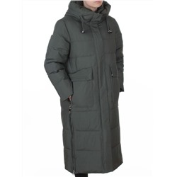 8359 DK. GREEN Пальто зимнее женское (200 гр. холлофайбер)