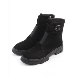 01-E2014B-497B BLACK Ботинки демисезонные женские (натуральная замша)
