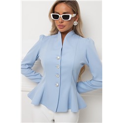 Жакет голубой с баской Бланка №1